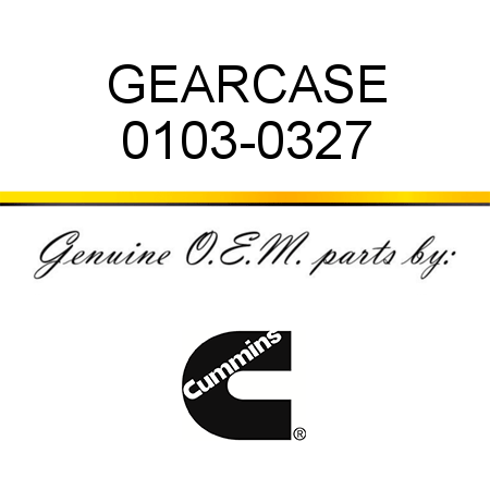 GEARCASE 0103-0327