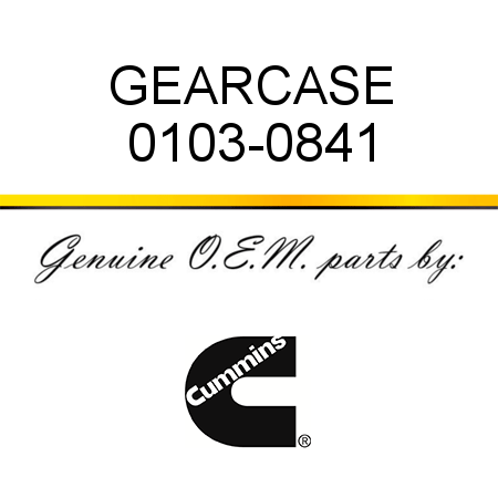 GEARCASE 0103-0841