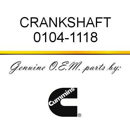 CRANKSHAFT 0104-1118