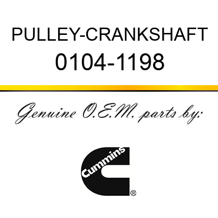 PULLEY-CRANKSHAFT 0104-1198