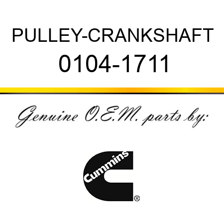 PULLEY-CRANKSHAFT 0104-1711