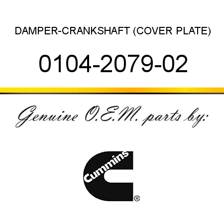 DAMPER-CRANKSHAFT (COVER PLATE) 0104-2079-02