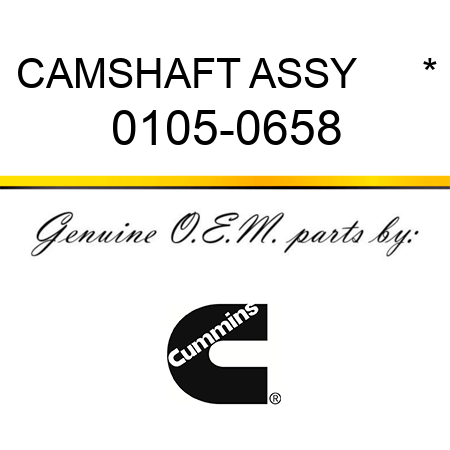 CAMSHAFT ASSY      * 0105-0658
