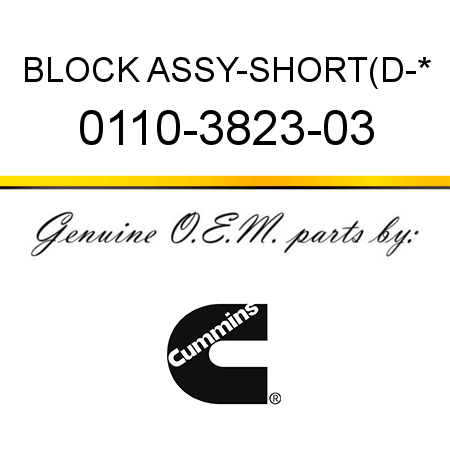 BLOCK ASSY-SHORT(D-* 0110-3823-03