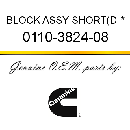 BLOCK ASSY-SHORT(D-* 0110-3824-08