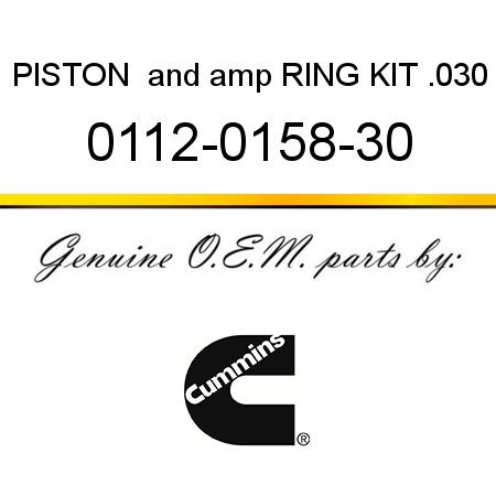 PISTON & RING KIT .030 0112-0158-30