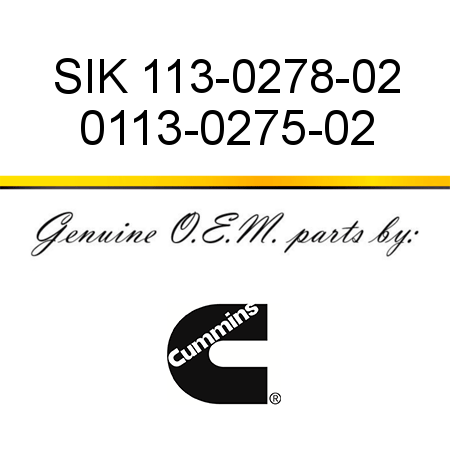 SIK 113-0278-02 0113-0275-02