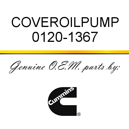 COVER,OILPUMP 0120-1367