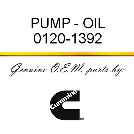 PUMP - OIL 0120-1392