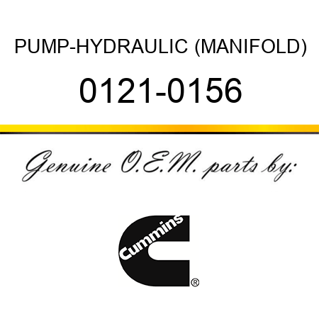PUMP-HYDRAULIC (MANIFOLD) 0121-0156