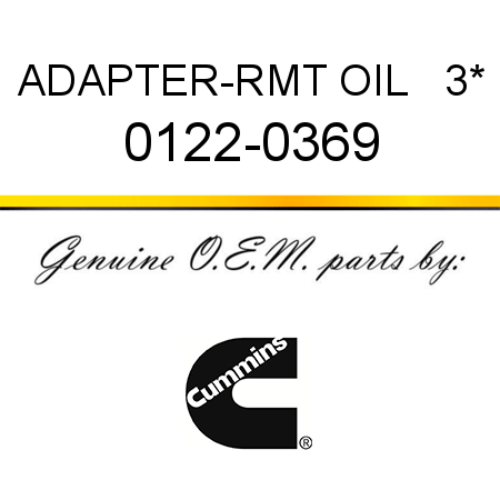ADAPTER-RMT OIL   3* 0122-0369