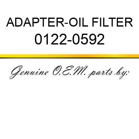 ADAPTER-OIL FILTER 0122-0592