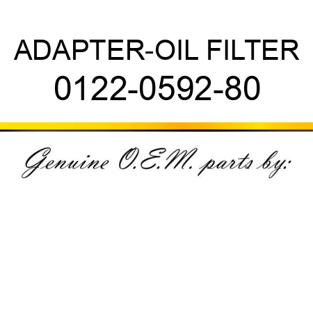 ADAPTER-OIL FILTER 0122-0592-80