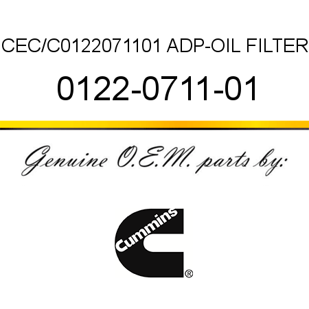 CEC/C0122071101 ADP-OIL FILTER 0122-0711-01