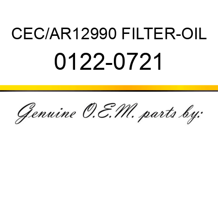 CEC/AR12990 FILTER-OIL 0122-0721