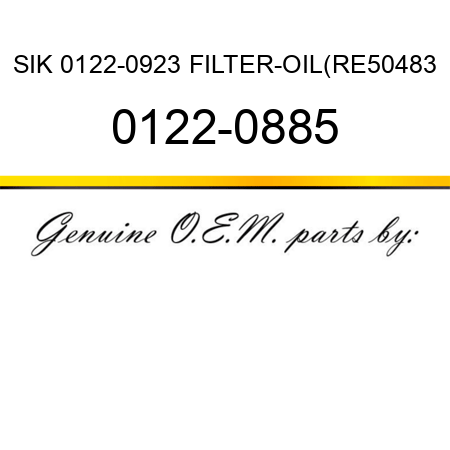 SIK 0122-0923 FILTER-OIL(RE50483 0122-0885