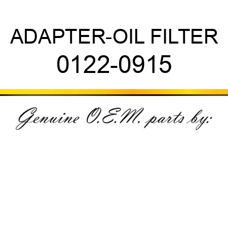 ADAPTER-OIL FILTER 0122-0915