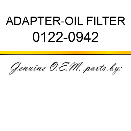 ADAPTER-OIL FILTER 0122-0942