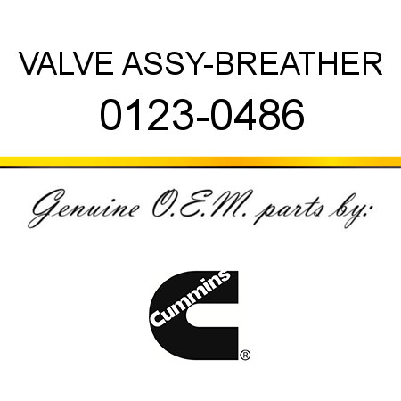 VALVE ASSY-BREATHER 0123-0486