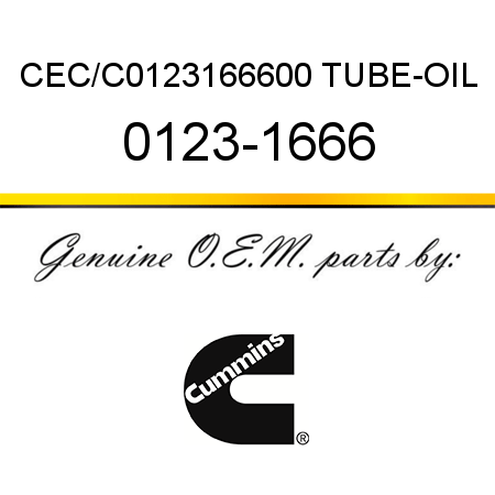CEC/C0123166600 TUBE-OIL 0123-1666