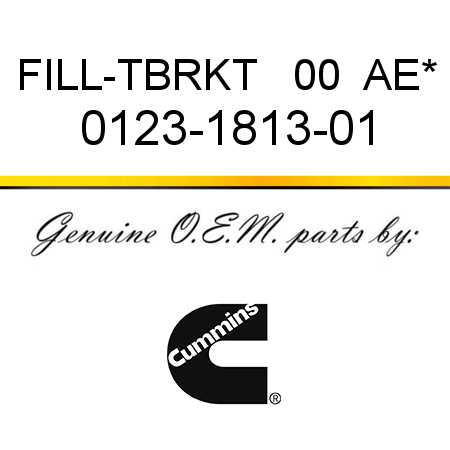 FILL-TBRKT   00  AE* 0123-1813-01
