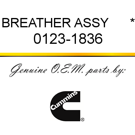 BREATHER ASSY      * 0123-1836