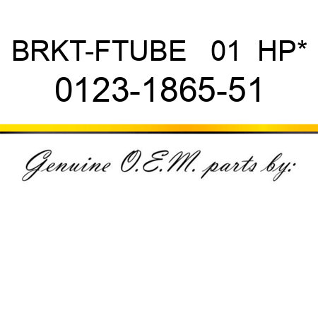 BRKT-FTUBE   01  HP* 0123-1865-51