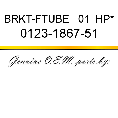 BRKT-FTUBE   01  HP* 0123-1867-51