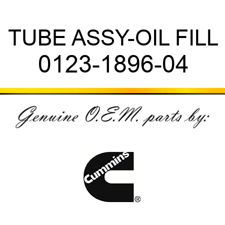 TUBE ASSY-OIL FILL 0123-1896-04