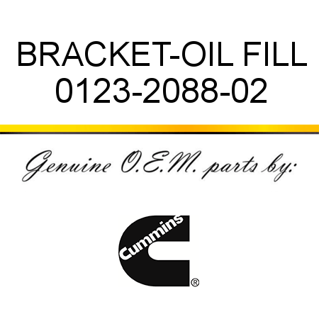 BRACKET-OIL FILL 0123-2088-02