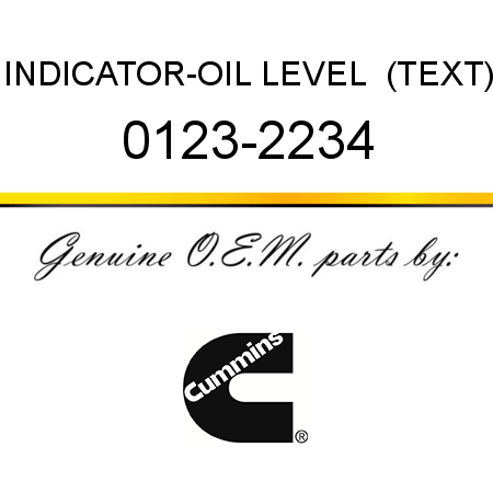 INDICATOR-OIL LEVEL  (TEXT) 0123-2234