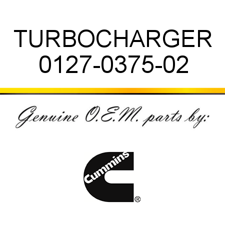 TURBOCHARGER 0127-0375-02