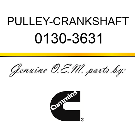 PULLEY-CRANKSHAFT 0130-3631