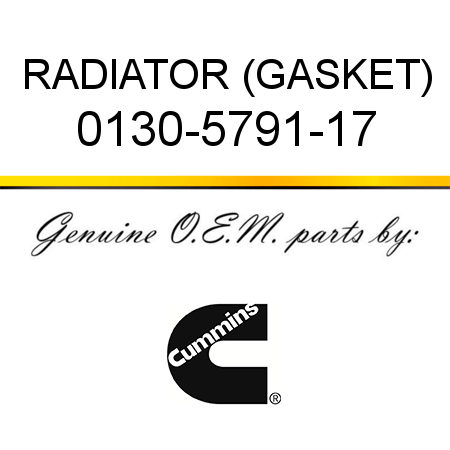 RADIATOR (GASKET) 0130-5791-17