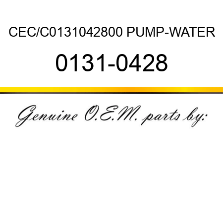 CEC/C0131042800 PUMP-WATER 0131-0428