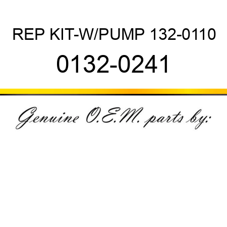 REP KIT-W/PUMP 132-0110 0132-0241