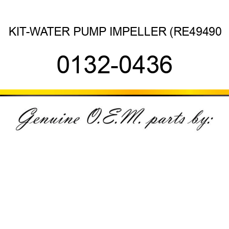 KIT-WATER PUMP IMPELLER (RE49490 0132-0436