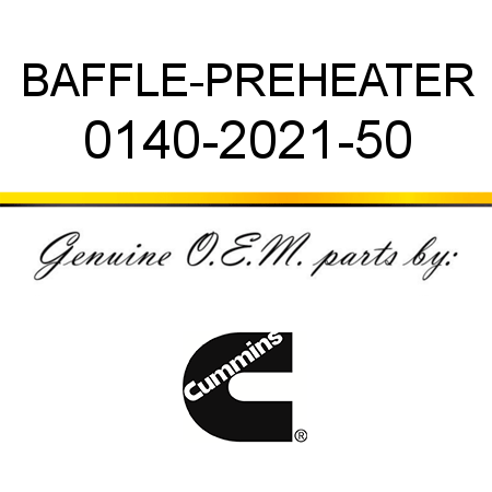 BAFFLE-PREHEATER 0140-2021-50