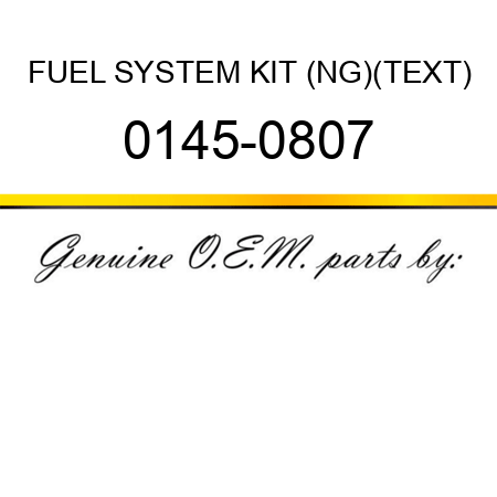 FUEL SYSTEM KIT (NG)(TEXT) 0145-0807