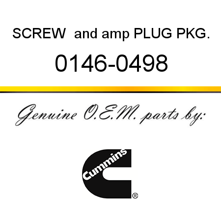 SCREW & PLUG PKG. 0146-0498
