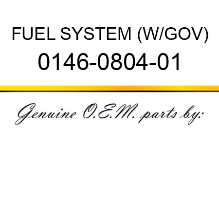 FUEL SYSTEM (W/GOV) 0146-0804-01