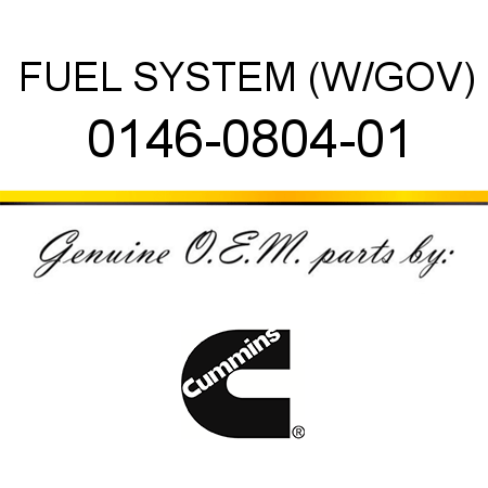 FUEL SYSTEM (W/GOV) 0146-0804-01