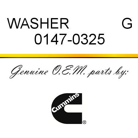 WASHER             G 0147-0325