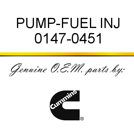 PUMP-FUEL INJ 0147-0451