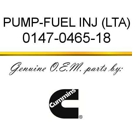 PUMP-FUEL INJ (LTA) 0147-0465-18