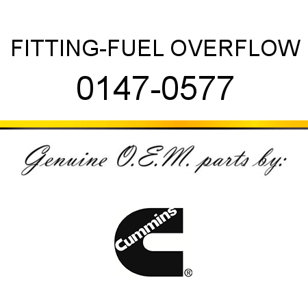 FITTING-FUEL OVERFLOW 0147-0577