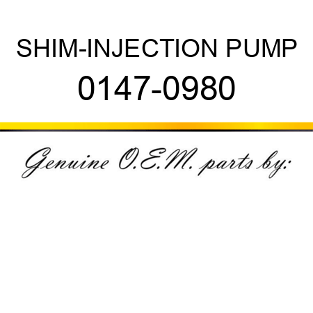 SHIM-INJECTION PUMP 0147-0980
