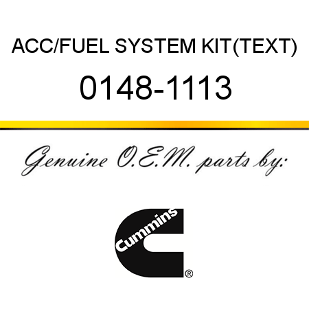 ACC/FUEL SYSTEM KIT(TEXT) 0148-1113