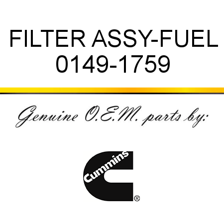 FILTER ASSY-FUEL 0149-1759