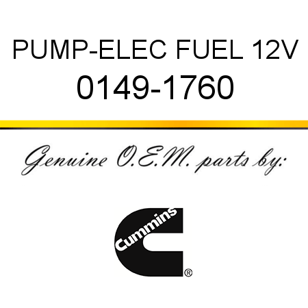 PUMP-ELEC FUEL 12V 0149-1760